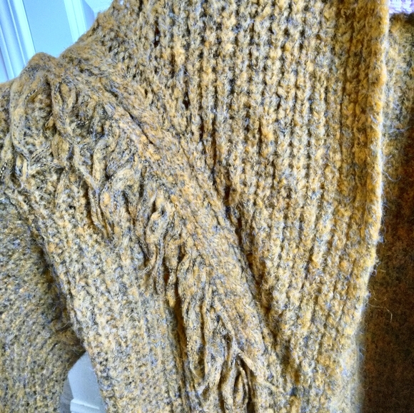 Mustard yellow fringe Cardigan from Anthropologie O/S - Picture 7 of 9